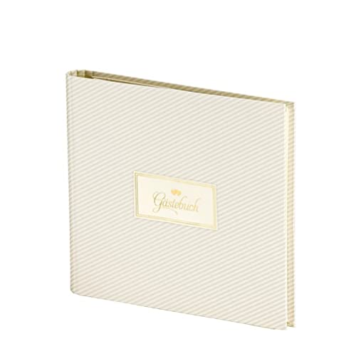 Rössler Papier 18777191306 - Gästebuch Simply Love, Stripes, mit Wire-O-Bindung, 60 offwhite Seiten, 230 x 220 mm, Hochzeit, 1 Stück von Rössler Papier