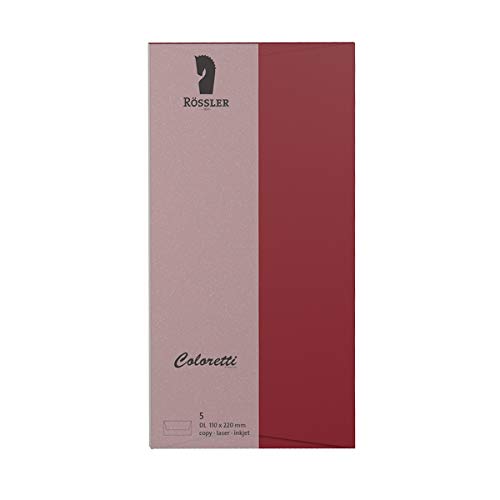 Rössler 220702572 - Coloretti Briefumschläge, 80 g/m², DIN lang, rosso, 5 Stück von Rössler