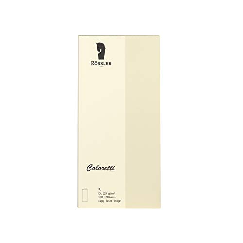 Rössler 220703512 - Coloretti Karten, 220 g/m², DIN lang, creme, 5 Stück von Rössler