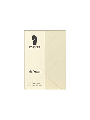 Rössler 220707512 - Coloretti Briefumschläge, 80 g/m², DIN C7, creme, 5 Stück von Rössler