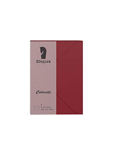 Rössler 220707572 - Coloretti Briefumschläge, 80 g/m², DIN C7, rosso, 5 Stück von Rössler