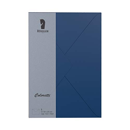 Rössler 220711590 - Coloretti Briefumschläge, 80 g/m², DIN C5, jeans, 5 Stück von Rössler Papier