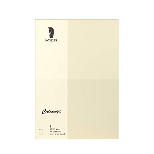 Rössler 220770512 - Coloretti Karten, DIN A6 hd-pl, 220 g/m², creme, 5 Stück von Rössler