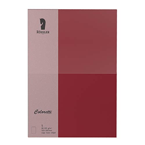 Rössler 220772572 - Coloretti Karten, B6 hd-pl, 220 g/m², rosso, 5 Stück von Rössler