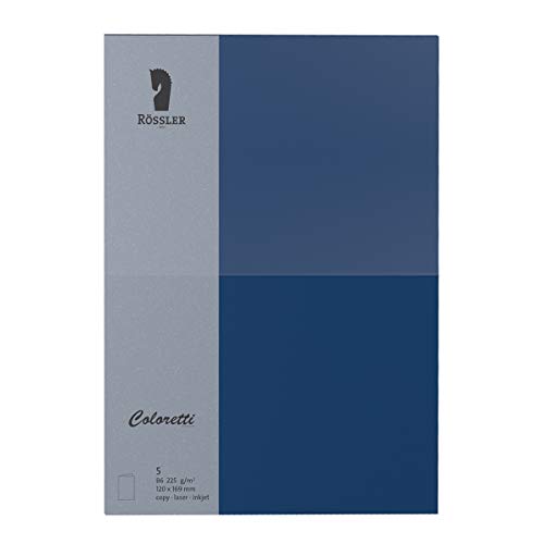 Rössler 220772590 - Coloretti Karten, B6 hd-pl, 220 g/m², jeans, 5 Stück von Rössler