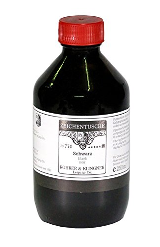 Rohrer & Klinger Zeichentusche 250ml Flasche, schwarz von Rohrer & Klingner