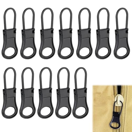 12 Stück Reißverschluss Zieher Zipper für Reißverschluss Reißverschluss Zipper Abnehmbare Reißverschluss anhänger Zipper Pull Universal Reißverschluss Reparatur Zipper Ersatz für Koffer Kleidung von Roinaid