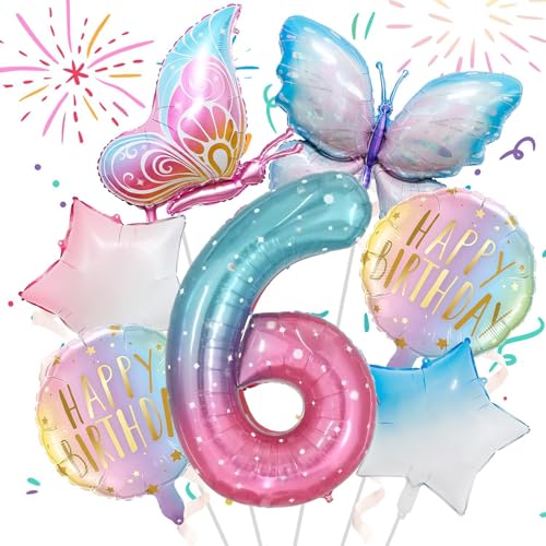Schmetterlingsballons Als Geburtstagsdekoration für Mädchen Im Alter Von 6 Jahren Einfache Dekorationen können Bei Ihrem 6-Jährigen Kind wunderbare Erinnerungen Hinterlassen von Roinaid