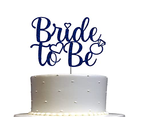 Bride To Be Cake Topper, Engagement Party Dekorationen Ideen, Brautparty, Junggesellinnenabschied, Premium Qualität Dekoration, stabiler doppelseitiger Glitzer, Acrylstab Hergestellt in den USA (Blau) von RokAPary