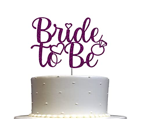 Bride To Be Cake Topper, Engagement Party Dekorationen Ideen, Brautparty, Junggesellinnenabschied, Premium Qualität Dekoration, stabiler doppelseitiger Glitzer, Acrylstab Hergestellt in den USA (lila) von RokAPary