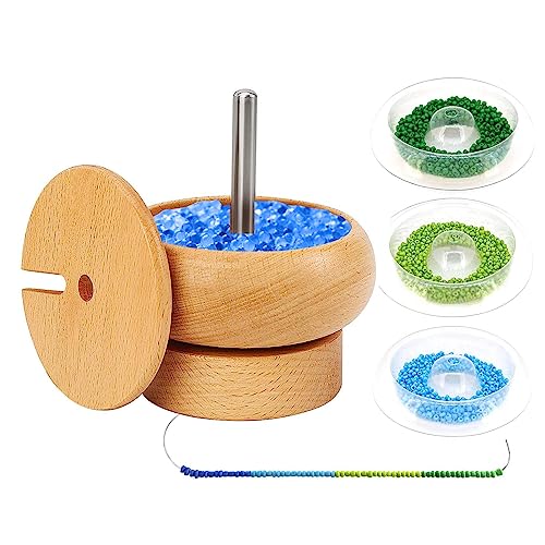 Bead Spinner Bowl, Holz Spinner Ton Schüssel Werkzeug, Loader Schmuckherstellung Perle, Craft Loader Stringing Braclet für Armband Maker Holz Basteln von Rolempon