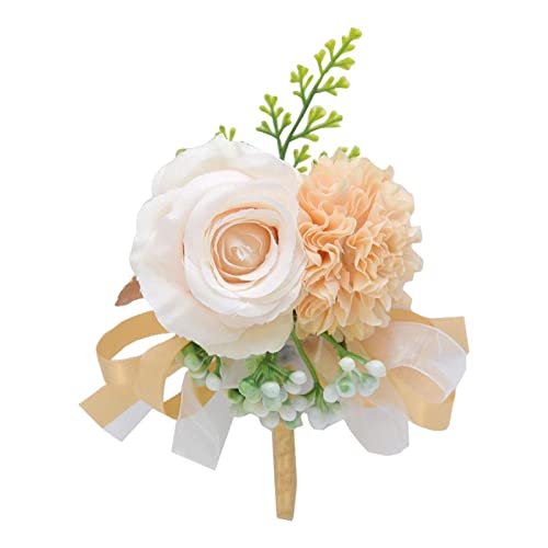 Bräutigam-Reversblume, 20 g, für Herren, Bräutigam, Taschenblume, Mehrzweck-Boutonniere für Hochzeit, Tasche, mit verstellbarem elastischem Design, Herren-Ansteckblume für Hochzeitszeremonie, von Rolempon