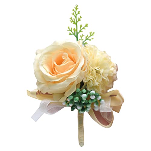 Bräutigam-Reversblume, 20 g, für Herren, Bräutigam, Taschenblume, Mehrzweck-Boutonniere für Hochzeit, Tasche, mit verstellbarem elastischem Design, Herren-Ansteckblume für Hochzeitszeremonie, von Rolempon