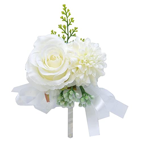 Rolempon Bräutigam-Reversblume, 20 g, für Herren, Bräutigam, Taschenblume, Mehrzweck-Boutonniere für Hochzeit, Tasche, mit verstellbarem elastischem Design, Herren-Ansteckblume für Hochzeitszeremonie, von Rolempon