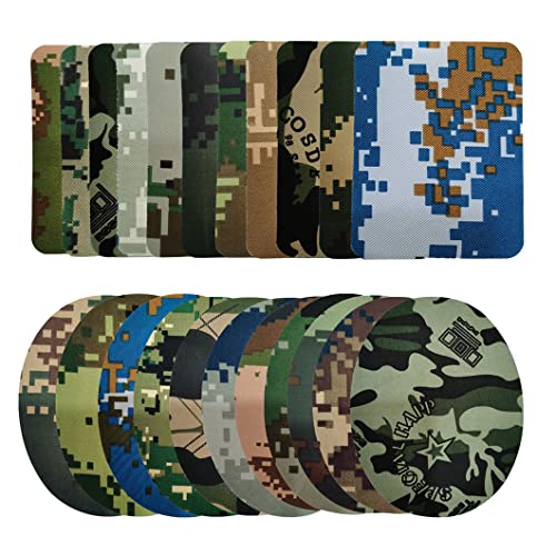 Rolin Roly 22PCS Flicken zum Aufbügeln Camo Ohne Nähen Bügelflicken Camouflage Ovale Jeans Flicken Reparatur Fabric Iron-on Patches Bügeln für Kleidung Denimreparatur von Rolin Roly