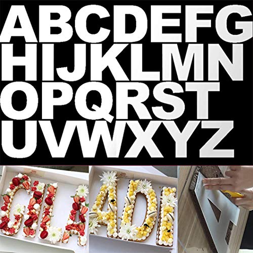 Rolin Roly 26 PCS 10 Inch Alphabet Zahlen kuchen Schablonen zahlen DIY A-Z Backen Formen Set Backzubehör Tortendeko für Obst Kuchen Hochzeit Party Dekoration von Rolin Roly