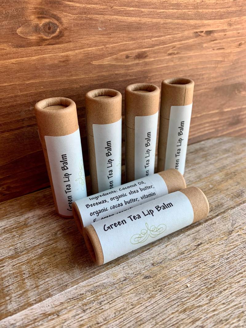 Grüner Tee Lippenbalsam Umweltfreundliche Lippenbalsame Plastikfreie Verpackung Zero Waste Chapstick Umweltfreundlicher Nachhaltiger Biologisch von RollinRockabilly