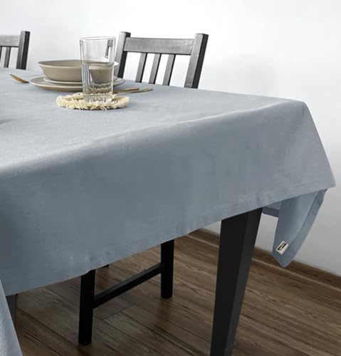 Rollmayer Hersteller Tischdecke Tischtuch Tischwäsche Gastronomie Kollektion Velvet Uni einfarbig pflegeleicht waschbar(Hellgrau 218, 110x110cm) Größe & 5 Farben wählbar, für Wohnungen und Hotels von Rollmayer