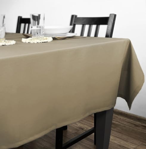 Rollmayer Tischdecke Tischtuch Tischwäsche Gastronomie Kollektion Vivid Uni einfarbig pflegeleicht waschbar 21 Farben zur Auswahl, Produkt für den täglichen Gebrauch(Beige 3, 130x130cm) von Rollmayer