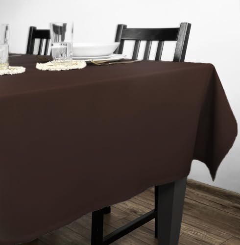 Rollmayer Tischdecke Tischtuch Tischwäsche Gastronomie Kollektion Vivid Uni einfarbig pflegeleicht waschbar 21 Farben zur Auswahl, Produkt für den täglichen Gebrauch(Braun 28, 140x260cm) von Rollmayer