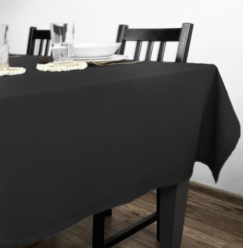 Rollmayer Tischdecke Tischtuch Tischwäsche Gastronomie Kollektion Vivid Uni einfarbig pflegeleicht waschbar 21 Farben zur Auswahl, Produkt für den täglichen Gebrauch(Schwarz 34, 140x260cm) von Rollmayer