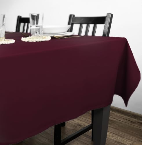 Rollmayer Tischdecke Tischtuch Tischwäsche Gastronomie Kollektion Vivid Uni einfarbig pflegeleicht waschbar 21 Farben zur Auswahl, Produkt für den täglichen Gebrauch(Weinrot 13, 140x300cm) von Rollmayer