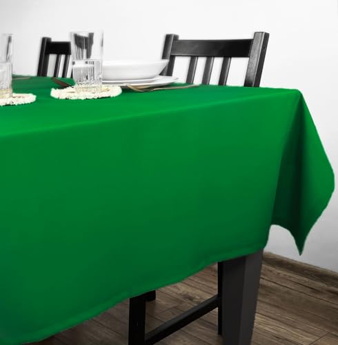 Rollmayer Tischdecke Tischtuch Tischwäsche Gastronomie Kollektion Vivid Uni einfarbig pflegeleicht waschbar 21 Farben zur Auswahl, Produkt für den täglichen Gebrauch (Grün 25, 140x260cm) von Rollmayer