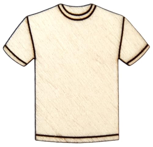 10 Holz-T-Shirts in verschiedenen Größen zum Dekorieren Formen zum Bemalen von Dekorationen, 3 x 2,8 cm (B x H), Dicke 3 mm von RomaLab