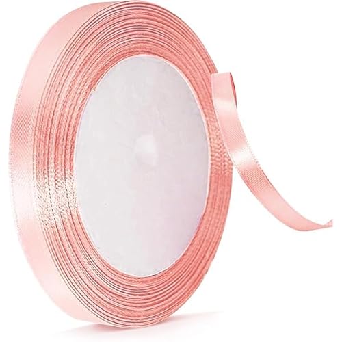 22 Meter Satinband 6 mm breit Farbe Rosa Ripsbänder einfarbig von RomaLab