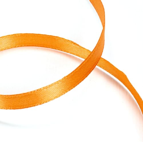 22 Meter Satinband 6 mm breit orange Ripsbänder einfarbig von RomaLab