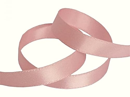 22 Meter Satinband Breite 9 mm Farbe Rosa Ripsbänder einfarbig von RomaLab