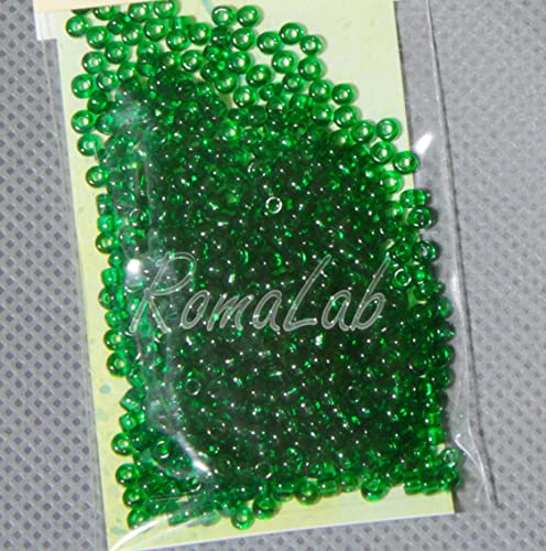 6 g Rocailles Glas 10/0 2,2 mm Farbe mittelgrün x embroidery Perlen von RomaLab