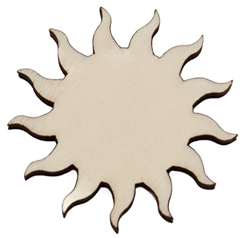 Deko Sonne aus Holz Größe wählbar Silhouette Verzierungen Sommer Ornamente 13 x 13 x 0,3 cm (B x H x T) von RomaLab