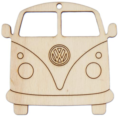 Holzfigur LKW Söhne Blumen Größe wählbar Hippie Van Bus Anhänger Hängedeko Sechziger Jahre Deko 8 x 7,8 x 0,3 cm (B x H x T) von RomaLab