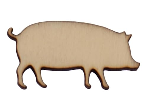 Holzfigur Schwein Größe wählbar Deko Schwein Tiere Formen Schweinchen Scrapbooking 36x18,8x0,3cm (BxHxT) von RomaLab