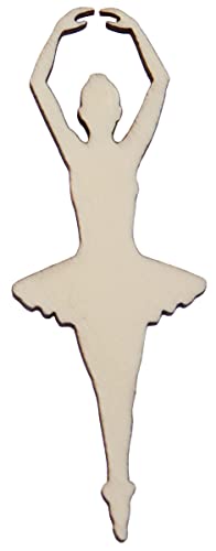 RomaLab Ballerina Schablone aus hellem Holz Dekoration Tanz Ornament Größe wählbar Tanz, 10,7 x 30 cm von RomaLab