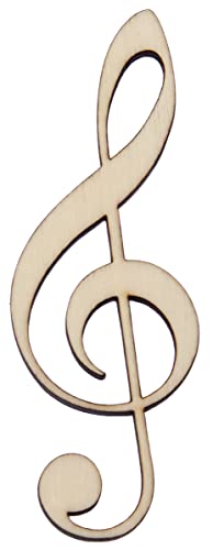 RomaLab Violinschlüssel aus hellem Holz Dekoration Ornament Musik Größe wählbar, 10,1 x 30 cm von RomaLab