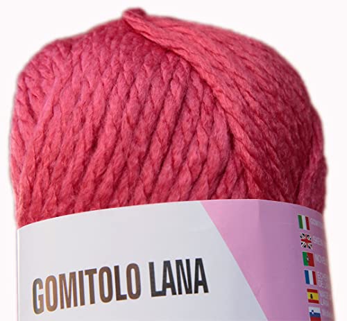 RomaLab Wolle 110 g bunt rot zum Häkeln und Stricken von RomaLab