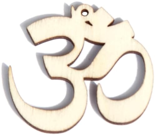 Schablone Symbol "OM" aus Holz Verschiedene Größen mit Loch Anhänger zum Aufhängen Zum Bemalen Dekorieren Formen Buddhismus Hinduismus Gebet, 16 x 14,6 x 0,3 cm (B x H x T) von RomaLab