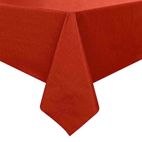 Romanstile Tischdecke 80x80 Weihanchten rot abwaschbar Wachstischdecke Outdoor wetterfest Mitteldecken modern PVC 100% Wasserdicht Table Cloth Deko für Gartentisch,Garten,Couchtisch,Draußen,Christmas von Romanstile