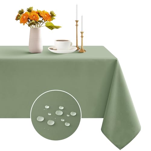 Romanstile Tischdecke grün 80 x 80 cm Mitteldecke Frühling Ostern quadratisch abwaschbar,wasserabweisend Table Cloth Tischdecken für kleine Esstische,Bistro,Café,Outdoor,Garten von Romanstile