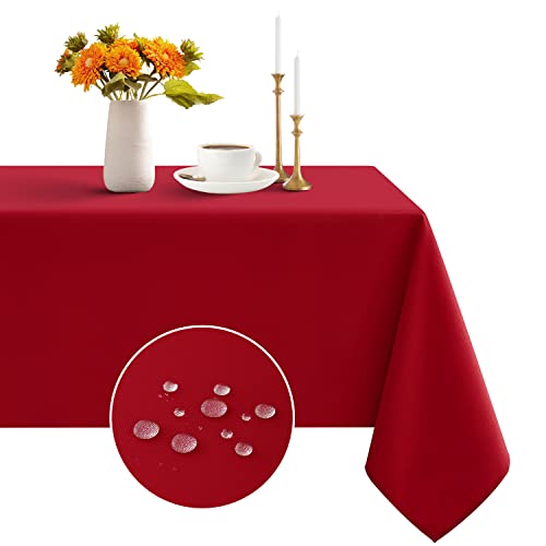 Romanstile Weihnachts Tischdecke 300 x 150 rot groß abwaschbar,wasserabweisend,schmutzabweisend Tischtuch Tablecloth Tischwäsche für Geburtstag,Party,Silvester,Neujahr,Hochzeiten,Fest,Christmas,Xmas von Romanstile