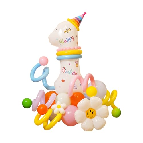 32-teiliges Geburtstagsballon-Set mit Zahl 1/2/3, Luftballons mit Gänseblümchen-Muster, buntes aufblasbares Ballon-Set für Kindergeburtstage, Feiern, Party-Dekorationen (Nummer 1) von Romcade