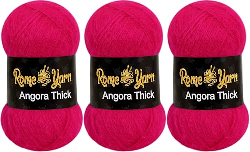 Angora Dickes Garn #3 Light Worsted DK Garn zum Stricken und Häkeln (3er-Pack, 4370) von Rome Yarn