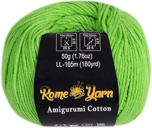 Rome Yarn Amigurumi Cotton Garn | #2 Fein Wolle | 50g | 50% Baumwolle, 50% Acryl | Baumwollgarn für Stricken und Häkeln (1, 19) von Rome Yarn