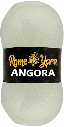 Rome Yarn Angora Garn | #2 Fein, Sport (USA), 4-fach (UK) | Handstricken | weiches Garn | Häkeln und Stricken | Angora Wolle (1 Knäuel, 25) von Rome Yarn