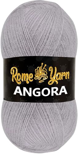 Rome Yarn Angora Garn | #2 Fein, Sport (USA), 4-fach (UK) | Handstricken | weiches Garn | Häkeln und Stricken | Angora Wolle (1 Knäuel, 709) von Rome Yarn