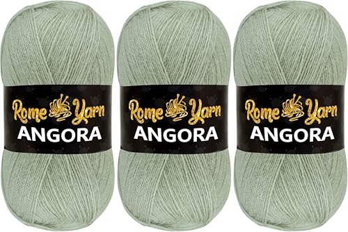 Rome Yarn Angora Garn | #2 Fein, Sport (USA), 4-fach (UK) | Handstricken | weiches Garn | Häkeln und Stricken | Angora Wolle (3 Knäuel, 426) von Rome Yarn