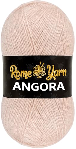 Rome Yarn Angora Garn | #2 Fein, Sport (USA), 4-fach (UK) | Mohair Wolle zum Häkeln und Stricken (1, 1873 Dark Powder) von Rome Yarn