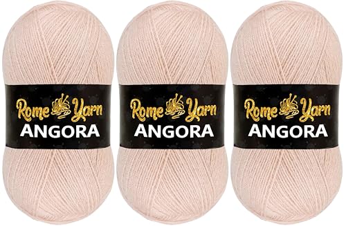 Rome Yarn Angora Garn | #2 Fein, Sport (USA), 4-fach (UK) | Mohair Wolle zum Häkeln und Stricken (3, 1873 Dark Powder) von Rome Yarn